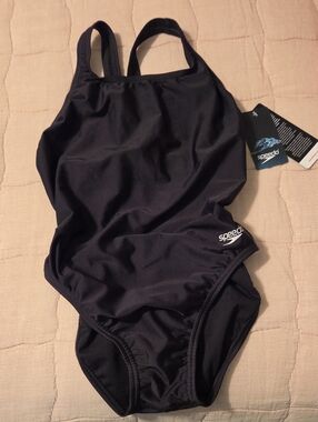 Speedo Black Athletic One-Piece Swimsuit NWT